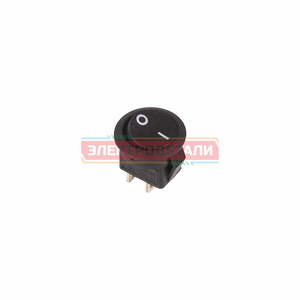 Выключатель клавишный круглый 250V 3А (2с) ON-OFF черный Micro Выключатель клавишный круглый 250V 3А (2с) ON-OFF черный Micro