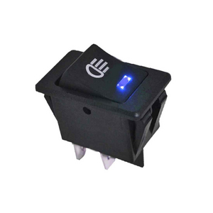 Выключатель клавишный 12V 35А (4с) ON-OFF с синей LED подсветкой Выключатель клавишный 12V 35А (4с) ON-OFF с синей LED подсветкой